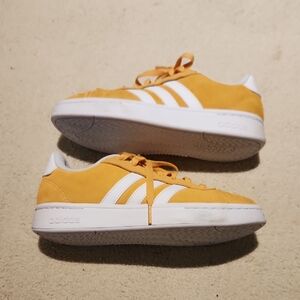 adidas Women's Mustard and White Sneakers